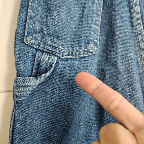 Oshkosh Vtg Boys Denim Bib Overalls Size 4T Made in USA Vestbak Blue - Picture 5 of 9